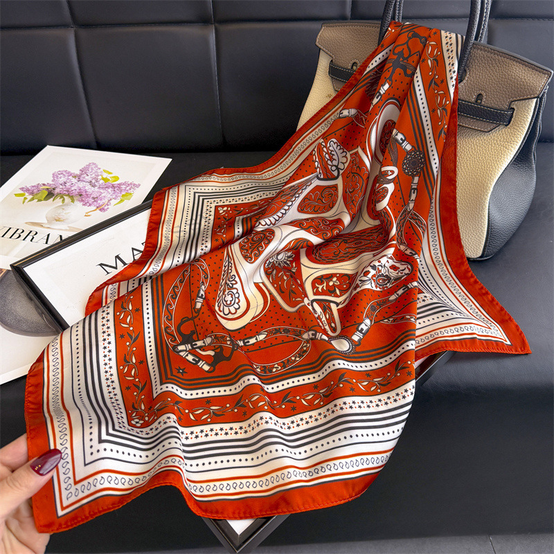 Scarf Silk Square - Yeni Bandana Tasarımcı Ipek Kare Eşarp